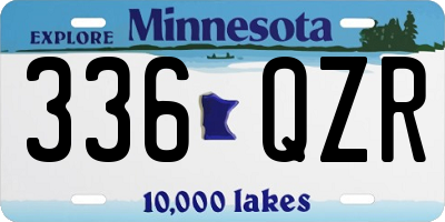 MN license plate 336QZR