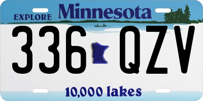 MN license plate 336QZV