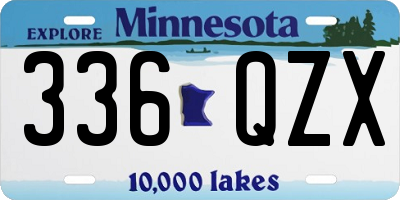 MN license plate 336QZX
