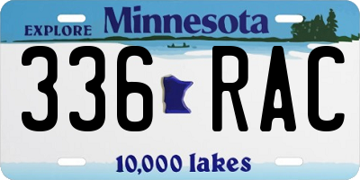 MN license plate 336RAC