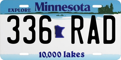 MN license plate 336RAD