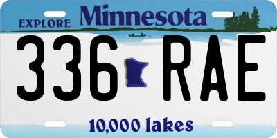 MN license plate 336RAE