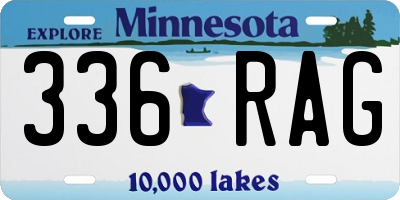 MN license plate 336RAG