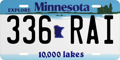 MN license plate 336RAI