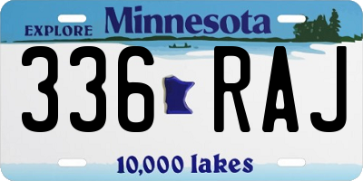 MN license plate 336RAJ