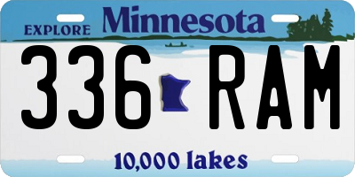 MN license plate 336RAM