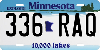 MN license plate 336RAQ