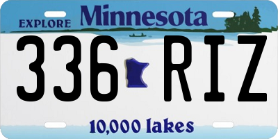 MN license plate 336RIZ