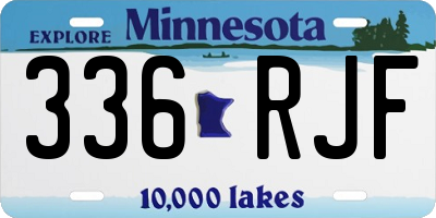 MN license plate 336RJF