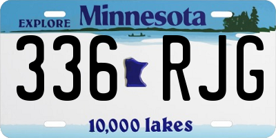 MN license plate 336RJG