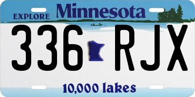MN license plate 336RJX