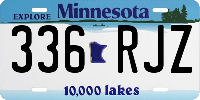 MN license plate 336RJZ