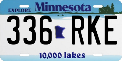 MN license plate 336RKE