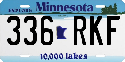 MN license plate 336RKF