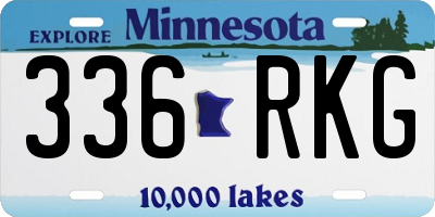 MN license plate 336RKG