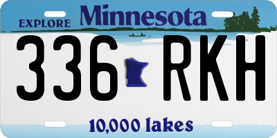 MN license plate 336RKH