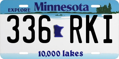 MN license plate 336RKI