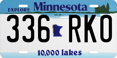 MN license plate 336RKO