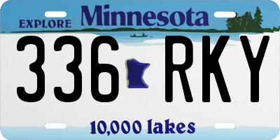 MN license plate 336RKY