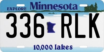 MN license plate 336RLK