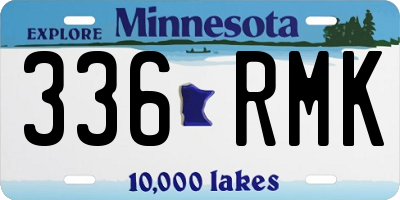 MN license plate 336RMK
