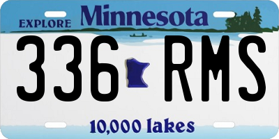 MN license plate 336RMS