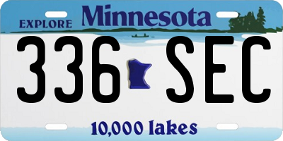 MN license plate 336SEC