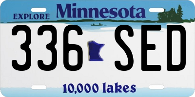 MN license plate 336SED