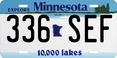 MN license plate 336SEF