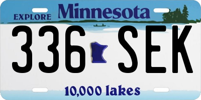 MN license plate 336SEK