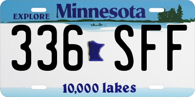 MN license plate 336SFF