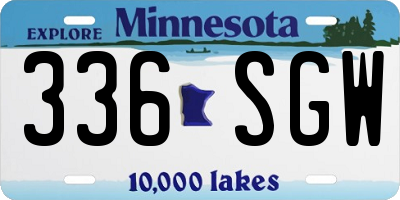 MN license plate 336SGW