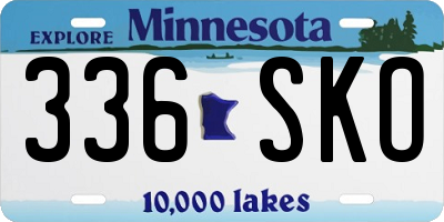 MN license plate 336SKO