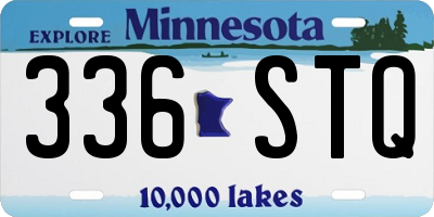 MN license plate 336STQ