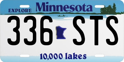 MN license plate 336STS