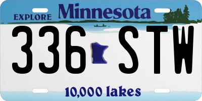 MN license plate 336STW