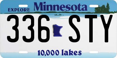 MN license plate 336STY