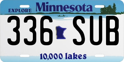 MN license plate 336SUB