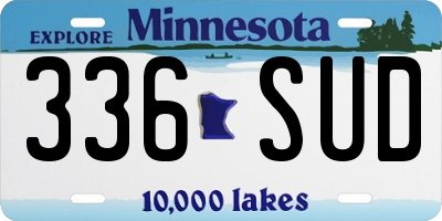 MN license plate 336SUD