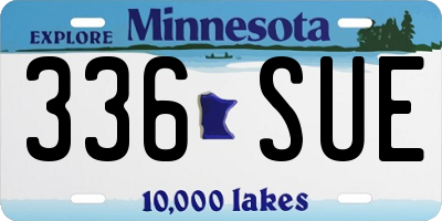 MN license plate 336SUE