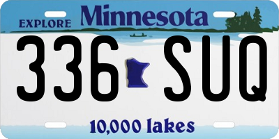 MN license plate 336SUQ