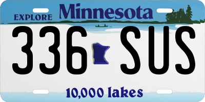 MN license plate 336SUS