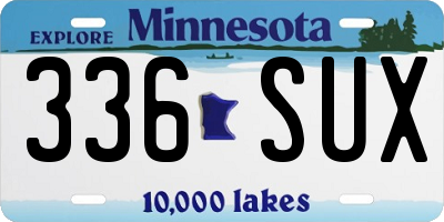 MN license plate 336SUX
