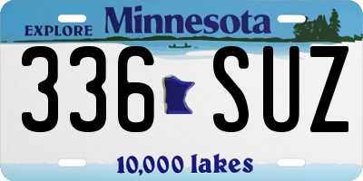 MN license plate 336SUZ