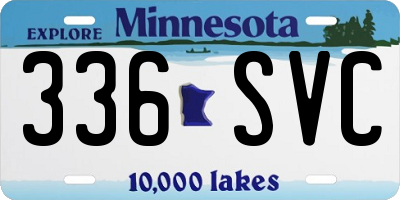 MN license plate 336SVC
