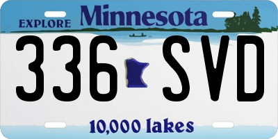 MN license plate 336SVD