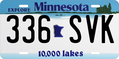 MN license plate 336SVK