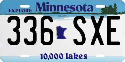 MN license plate 336SXE