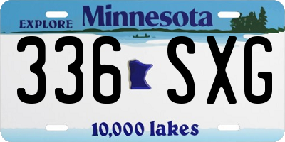 MN license plate 336SXG