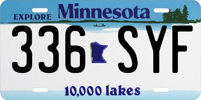MN license plate 336SYF